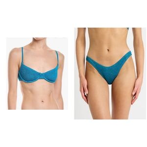BOND EYE NWT BOUND BIKINI OCEAN SHIMMER OSFA BALCONETTE BRA + SIGN BOTTOMS $200
